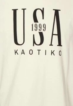 Kaotiko Rang Usa Unisex - Camiseta Estampada - Ivory/Burgundy -Kaotiko Tienda 033ab61a6d234b0493d7c8acc6ef9821