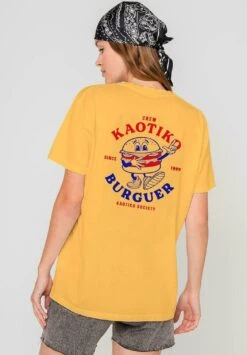 Kaotiko Washed Burguer - Camiseta Estampada - Amarillo -Kaotiko Tienda 209a470e3f53450ab585e8c904c409f9