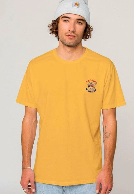 Kaotiko Washed Burguer - Camiseta Estampada - Amarillo -Kaotiko Tienda 2bec8aac318f428db3a3495946ed16b5