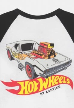 Kaotiko Ranglan Hot Wheels Unisex - Camiseta De Manga Larga - White/Black -Kaotiko Tienda 4fa8083becda47e2a93313b05e959fd8