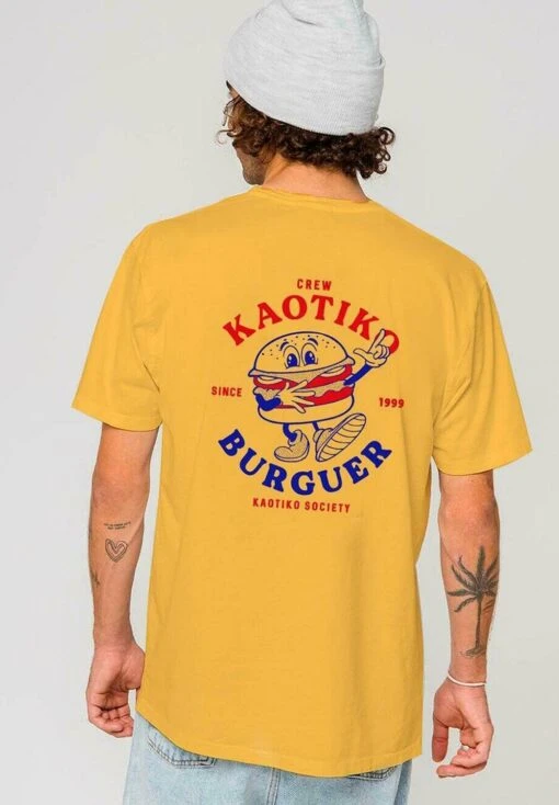 Kaotiko Washed Burguer - Camiseta Estampada - Amarillo -Kaotiko Tienda 706106fdebf24c1a8c3396cea80cedec