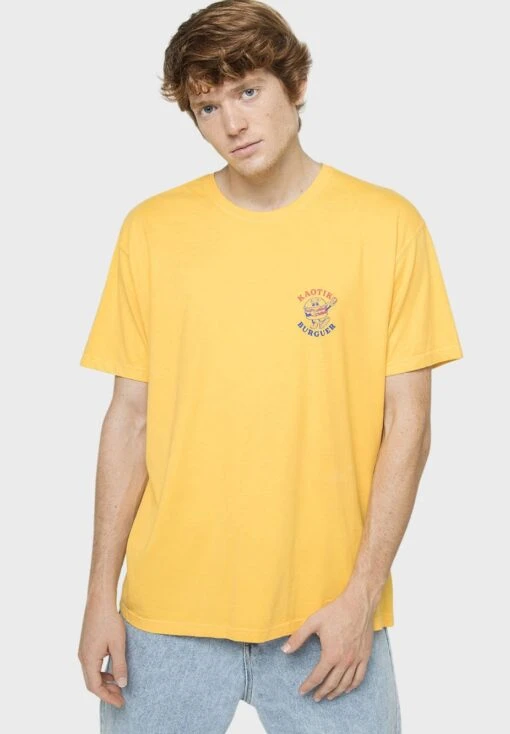 Kaotiko Washed Burguer - Camiseta Estampada - Amarillo -Kaotiko Tienda 7a13073fbeab412398623d968aa8ff75