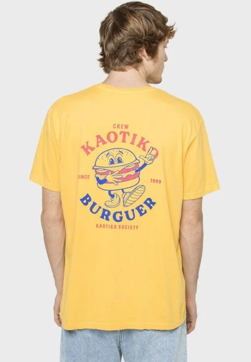 Kaotiko Washed Burguer - Camiseta Estampada - Amarillo -Kaotiko Tienda 875c77bd1afc4ce2b714cc2f7f9bbaba