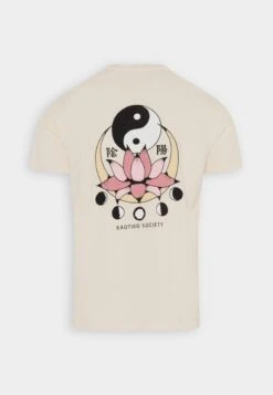 Kaotiko Washed Lotus Ying Yang Unisex - Camiseta Estampada - Ivory -Kaotiko Tienda b1a527979c9b40078fede3e0c3044c45