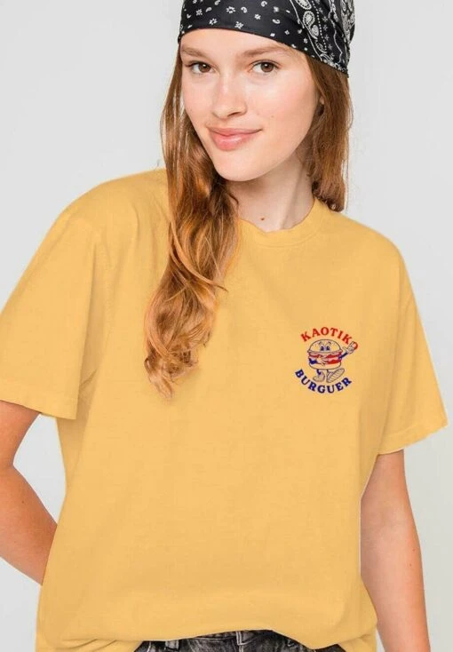 Kaotiko Washed Burguer - Camiseta Estampada - Amarillo -Kaotiko Tienda ed347d1460344798b47ffa78afe0c379