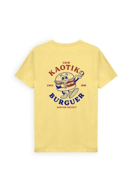 Kaotiko Washed Burguer - Camiseta Estampada - Amarillo -Kaotiko Tienda ff33a3b5675543d48ccad7654082cbc6